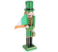 FRCOLOR Figurine de Casse-Noisette en Bois Peint Décoration Festive Élégante pour Décorer Cheminées et Fêtes Saint-Patrick
