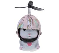 FRCOLOR Figurine de Chat Gris en Plastique, Décoration Moto et Voiture | Décor de Tableau de Bord Rose, Rotatif à Hélice, Léger et Imperméable, pour Conduite Quotidienne Couleur Aléatoire