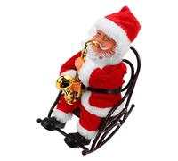 FRCOLOR Figurine Électrique de Père Noël avec Musique Interactif Fauteuil à Bascule Décoration de Noël pour Fête et Maison Cadeau Garçon Fille et Ornement Festif