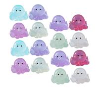 FRCOLOR Figurines Miniatures De Poulpe Lumineuses en Résine pour Décoration, Lot de 16, Taille Mini, Ornements Décoratifs pour Jardin, Balcon Et Pelouse