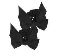 FRCOLOR Filets à Cheveux Pince Nœud 2 Pièces Noir Taille Unique Stable pour Femmes Employées Coiffure Professionnelle Quotidien Élégant