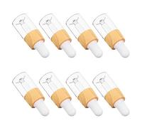 FRCOLOR Flacon Compte-gouttes En Verre Bois 8 Pièces 5ml Pour Huiles Essentielles Voyage Portable Flacon Vide Pipette Silicone Pour Aromathérapie
