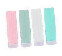 FRCOLOR Flacon De Voyage En Silicone Lot De 4 Bouteilles Réutilisables Pour Shampoing Lotion Et Cosmétiques Bouteilles Souples Idéales Pour Le Voyage PVC Couleurs Variées