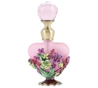 FRCOLOR Flacon Vide Parfum Rétro 5 Ml en Verre et Métal Émaillé Flacon D’Échantillon pour Huiles Essentielles Vintage Violet pour Voyage et Usage Quotidien