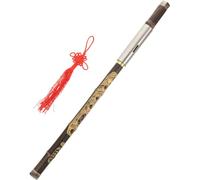 FRCOLOR Flûte Bawu Bambou Clé Instrument à Vent Traditionnel Chinois Sculpté Portable avec Finition Lisse pour Étude et Jeu
