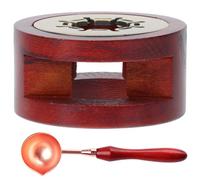 FRCOLOR Four à Fondre la Cire en Bois D’hévéa avec Cuillère Rose Doré, Kit Chauffe Cire pour Loisirs Créatifs, Fusion à Cacheter, Outil Portable pour Cachet Vintage, Usage Art