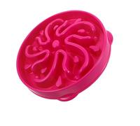 FRCOLOR Gamelle Anti-glouton pour Chien Grand Modèle Forme Fleur Rose Fuchsia en Plastique Alimentaire, Mangeoire Lente pour Animaux, Bol Anti-débordement pour Croquettes et Aliments