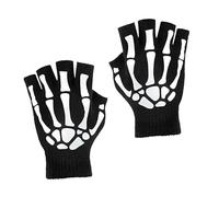 FRCOLOR Gants Lumineux Squelette Phosphorescents sans Doigts Antidérapants et Respirants pour Sports Extérieurs et Fêtes Halloween Confortables et Durables Unisexe