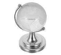 FRCOLOR Globe Terrestre Mini Verre Transparent Rotatif avec Support Stable Ornement de Bureau et Décoration Intellectuelle pour Garçon Fille et Adultes