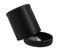FRCOLOR Gobelet à Dés de Fête en Abs Noir Résistant à l'usure, Portable avec Couvercle, pour Soirée et Voyage, Set de 1 Gobelet avec Dés pour Jeux de Société