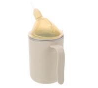 FRCOLOR Gobelet pour Dysphagie 400 Ml en Acier Inoxydable avec Paille Souple Anti-fuites pour Personnes Âgées Alitées, Tasse Étanche Adaptée aux Soins Médicaux Domicile