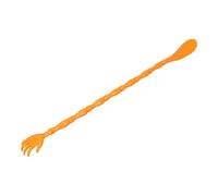 FRCOLOR Gratte-dos Portable en Plastique Orange Facile à Utiliser pour Personnes Âgées avec Chausse-pied Multifonctionnel et Outil de Massage Pratique