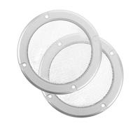 FRCOLOR Grille Ronde de Protection Haut-parleur 10 Cm 2 Pcs Anneau Argenté Maille en Fer Blanc pour Subwoofer Voiture Cache Central Décoratif pour Autoradio Home Cinéma