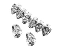 FRCOLOR Grills Dentaires Décoratifs Argentés Accessoires Hip Hop et Durables Bijoux pour Fête Halloween Concerts et Performances Mode