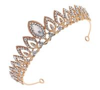 FRCOLOR hair charms couronne de noel Accessoire de déguisement robe e soiree robe soiréefemme de mariée filles sirène Couronne pour la mariée couronne de strass pour fille alliage Golden
