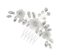 FRCOLOR hair charms hair toppers Accessoire pour robe de mariée wedding decorations brodé bijoux de cheveux floral peigne à cheveux strass mariée peigne à cheveux décoratif cristal blanche
