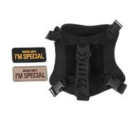 FRCOLOR Harnais Tactique pour Chats et Chiens Adulte Harnais de Marche Réglable Anti-évasion Veste Rembourrée Confortable pour Entraînement et Promenades Noir