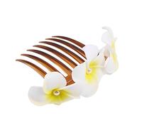 FRCOLOR Hawaïen Plumeria Perle Pinces À Cheveux Frangipanier Cheveux Côté Peigne Fleur Mariage Mariée Cheveux Barrettes Épingles À Cheveux Pour Mariage Beach Party