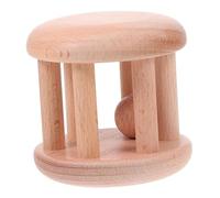 FRCOLOR Hochet Bois Naturel pour Garçon Fille Développement Sensoriel et Motricité Fine Éducatif Déveil pour Ans Anneau Sonore Sûr et Facile à Saisir