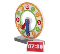 FRCOLOR Horloge Bois pour Apprentissage Éducatif pour Tout Petits Modèle Pédagogique Sûr avec Bords Lisses pour Reconnaître Heure et Concepts Mathématiques