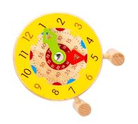 FRCOLOR Horloge Pédagogique Bois Éducative pour Garçon Fille Éveil Sensoriel pour Apprendre Heure Matériel Sûr pour Développement Intellectuel et Apprentissage Mathématique