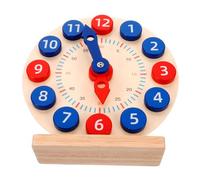 FRCOLOR Horloge Pédagogique en Bois pour Garçon Et Filles Apprenant à Lire L'heure, Modèle Coloré Taille Moyenne, Horloge d'apprentissage du Temps, Jouet Éducatif pour Écoliers à La Maison Classe