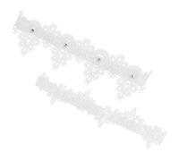 FRCOLOR Jarretières Mariée en Dentelle Blanche, Élastiques et Confortables Accessoires Délicats Lot de 2 pour Mariage et Bal de Promo