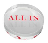 FRCOLOR Jeton de Poker Croupier « All in » Grand Format Rond en Verre Cristal Double Couche, Disque de Jeu Tout Compris, Jeton Incitation pour Texas Hold'em et Poker, Accessoire