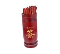 FRCOLOR Jeu de Divination Chinois avec Seau Unique Bâtons Bouddhistes pour Maison Temple et Bureau Complet Seau Bâtons Livret Design Traditionnel Rouge Foncé