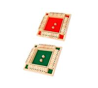 FRCOLOR Jeu de Plateau Bois pour Soirée avec Dés Accessoire de Jeu de Boisson Numérique à Retournement Tapis Antidérapant Vert pour Bar et Ktv