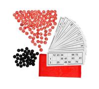 FRCOLOR Jeu de Société Bingo Bois pour Familles et Fêtes Plateau Interactif avec Cartes Numérotées et Bois Animation Ludique pour Chaque Âge