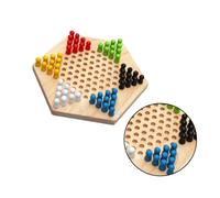 FRCOLOR Jeu de Société Bois Chinese Checkers Éducatif pour Garçon Fille et Famille Améliore la et Favorise Interaction Parent-garçon Fille