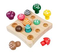 FRCOLOR Jeu Éducatif Bois Montessori pour Garçon Fille Jeu de Récolte de Champignons de Formes et des Apprentissage Bois Sûr