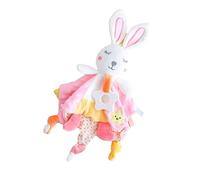 FRCOLOR Jouet Apaisant pour Bébé en Coton de Duvet Rose Design Adorable, Serviette Doudou Saine et Douce, pour Accompagner le Sommeil des Nourrissons