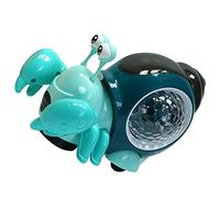 FRCOLOR Jouet Crabe Interactif Musical Lumineux pour Bébé Fille et Garçon 0-6 Mois Taille Compacte Vert Son et Lumière pour Motricité Fine et Éveil Sensoriel