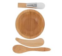 FRCOLOR Kit Accessoires pour Masque Facial Bois Bol Mélangeur et Léger Pinceau Spatule et Cuillère pour Salon de Beauté Ensemble Complet pour Préparation DIY Peau Adaptée