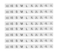 FRCOLOR Kit de 100 Marqueurs de Taille en Plastique Blanc pour Cintres, Codage Couleur pour Identification des Tailles de Xxs à 5xl, pour Vêtements la Maison Magasin