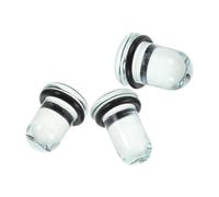 FRCOLOR Kit de 3 Bouchons D’oreille en Verre Transparent 8,5 Mm 9 Mm 10 Mm Joints Toriques en Silicone, Écarteurs Coniques pour Piercing, Accessoires de Dilatation pour Femmes et Hommes,
