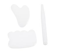 FRCOLOR Kit De 3 Planches De Massage Pour Le Visage Grattoir Pour Le En Jade Naturel Gua Sha Pour Les Soins Du Corps