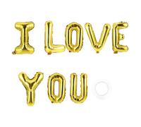 FRCOLOR Kit de Ballons en Aluminium Doré T’aime 1 Ensemble pour Saint-valentin et Mariage Décoration Romantique et Articles Fête Décoration pour Événement Amoureux