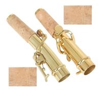 FRCOLOR Kit de Bocal de Soprano en Laiton Bec Droit et Bec Courbé, 2 Feuilles Incluses, Manche de Remplacement pour Saxophone, Accessoires pour Joueurs et Concerts