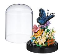 FRCOLOR Kit de Construction de Bouquet de Fleurs Mini avec Couvercle Transparent Jeu de Construction Floral en Plastique Modèle Assemblé Décoratif pour Garçon et Filles et Activités