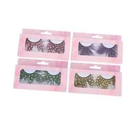 FRCOLOR Kit De Maquillage Pour 4 Paires De Faux Denses Pour Halloween Et Les Occasions Spéciales
