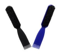 FRCOLOR Kit de Soins de La Barbe 2 en 1 Peigne Brosse pour Hommes Blaireau de Rasage Manuel Accessoires de Barbe pour Utilisation en Voyage par Un Barbier