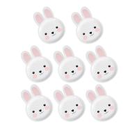 FRCOLOR Kit de Vaisselle en Papier Lapin 8 Pièces 9.4X6.6 Pouces Assiettes Jetables pour Décoration de Fête de Pâques Faciles à Utiliser