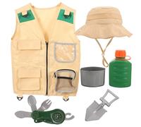 FRCOLOR Kit Exploration Garçon Fille Confortable avec Gilet et Chapeau pour Jeux Extérieurs Costume Aventure Respirant et pour Exploration Capture Insectes et Jeux de Rôle Plein Air