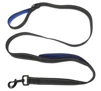 FRCOLOR Laisse Réglable pour Chien Double Poignée, Corde Résistante Gris et Bleu, Laisse Confortable sans Contrainte pour Promenade et Dressage en Extérieur, Accessoire Pratique