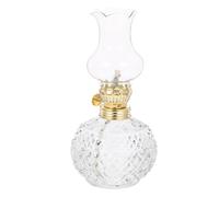 FRCOLOR Lampe à Pétrole Vintage en Verre et Métal Résistant la Chaleur, Lampe à Huile Couvercle en Verre pour Intérieur et Extérieur, Éclairage Décoratif pour Camping et Ambiance