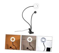 FRCOLOR Lampe Anneau Selfie à Pince Métal Éclairage Supplémentaire de Bureau Lampe de Remplissage pour Vidéo et Maquillage Noir pour Live et Réunions Ligne