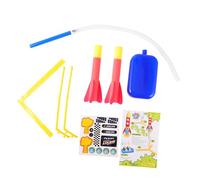 FRCOLOR Lanceur Pneumatique de Fusée Spatiale pour Garçon et Filles d'Extérieur en EVA Rouge Orange à Air Ajustable Jeu Éducatif de Motricité Fine Lanceur Stable et Portable